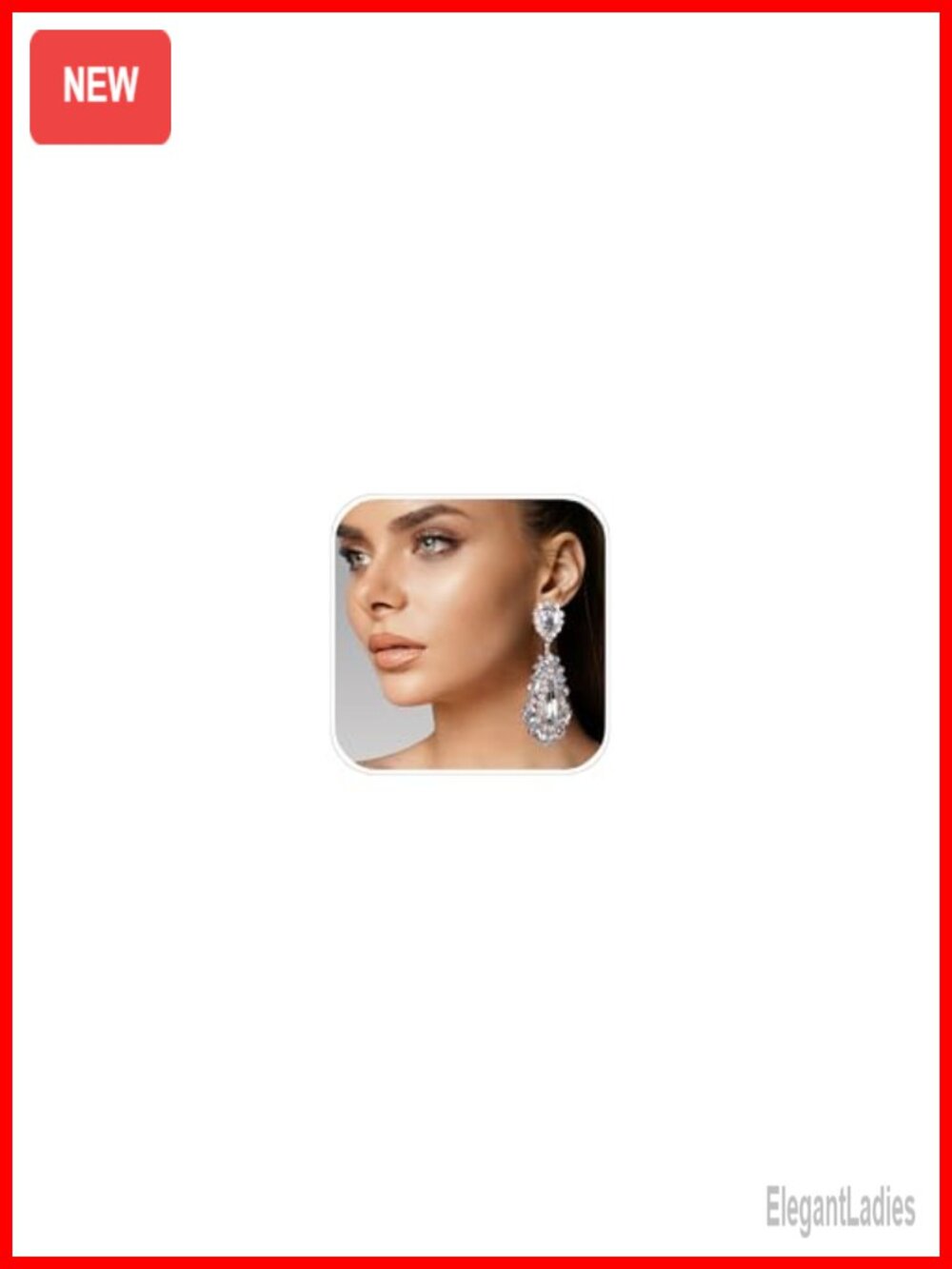 Silver Chandelier Rhinestone Drop Dangle Earrings for Women Prom Wedding Formal